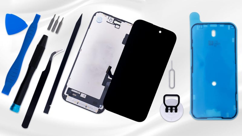 iGloFix طقم استبدال شاشة آيفون 15، شاشة LCD بحجم 6.1 بوصة مع تجميع شاشة اللمس ثلاثي الأبعاد مع لاصق الإطار وأدوات الإصلاح (الموديل A2846/A3089/A3092/A3090) - Image 3